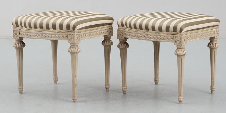 A pair of late 18th Century Gustavian stools.