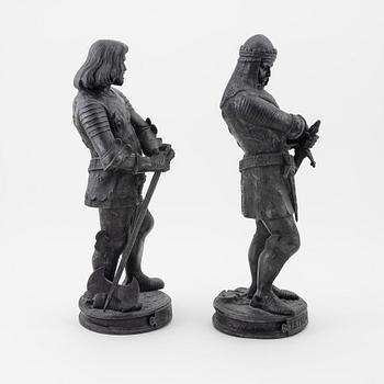 Two sculptures, after Auguste Joseph Peiffer.