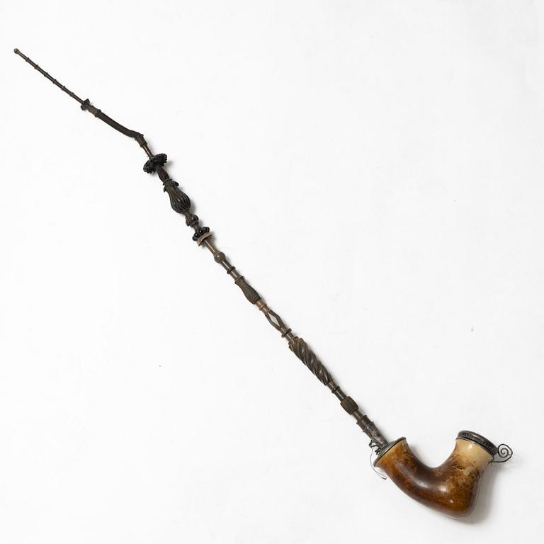 Cup and pipe, silver, one with mark of Claes Christian Carlén, Borås 1854.