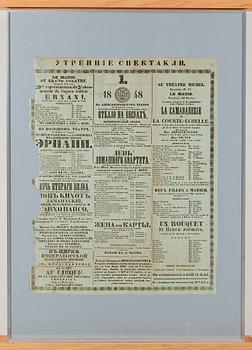 AFFISCH, morgonföreställningar, Kejserliga Teatern, S:t Petersburg 1848.