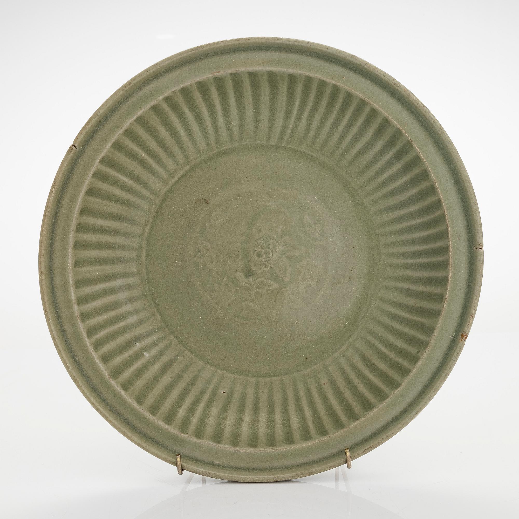 A Celadon dish, Ming dynasty (1368-1644).