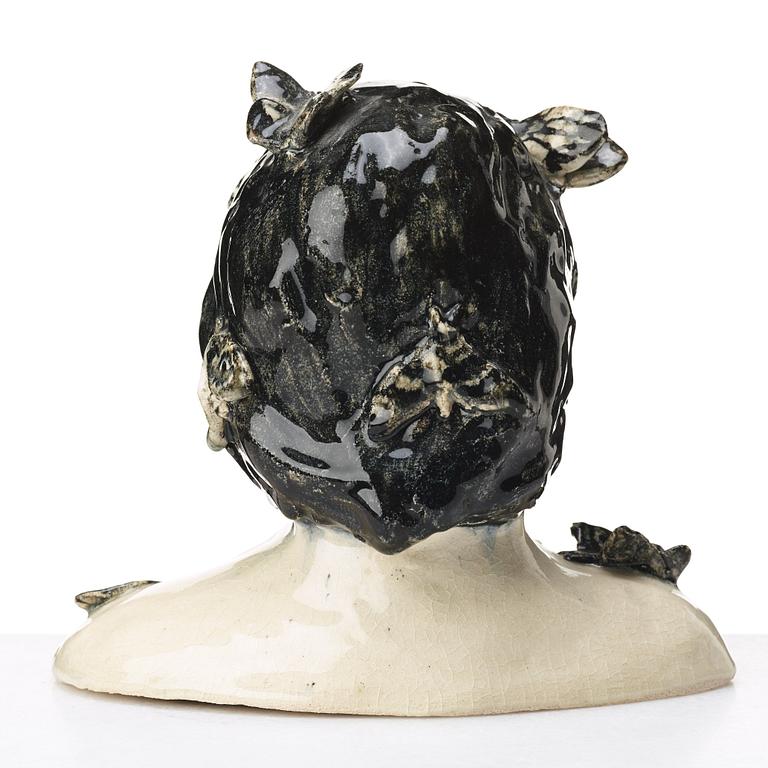 KLARA KRISTALOVA, a glazed stoneware sculpture, signed and dated -04.