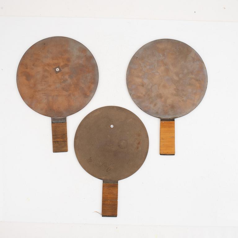 Three Japanese mirrors, first half of the 20th century.