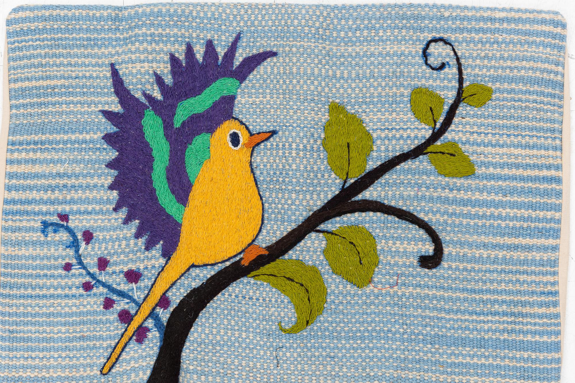 Six cushion covers, hand-embroidered Kelim, c. 40 x 60 cm.