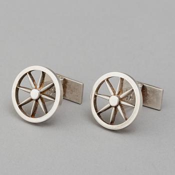 A pair of silver cufflinks by Rolf Karlsson, Enköping, 1974.