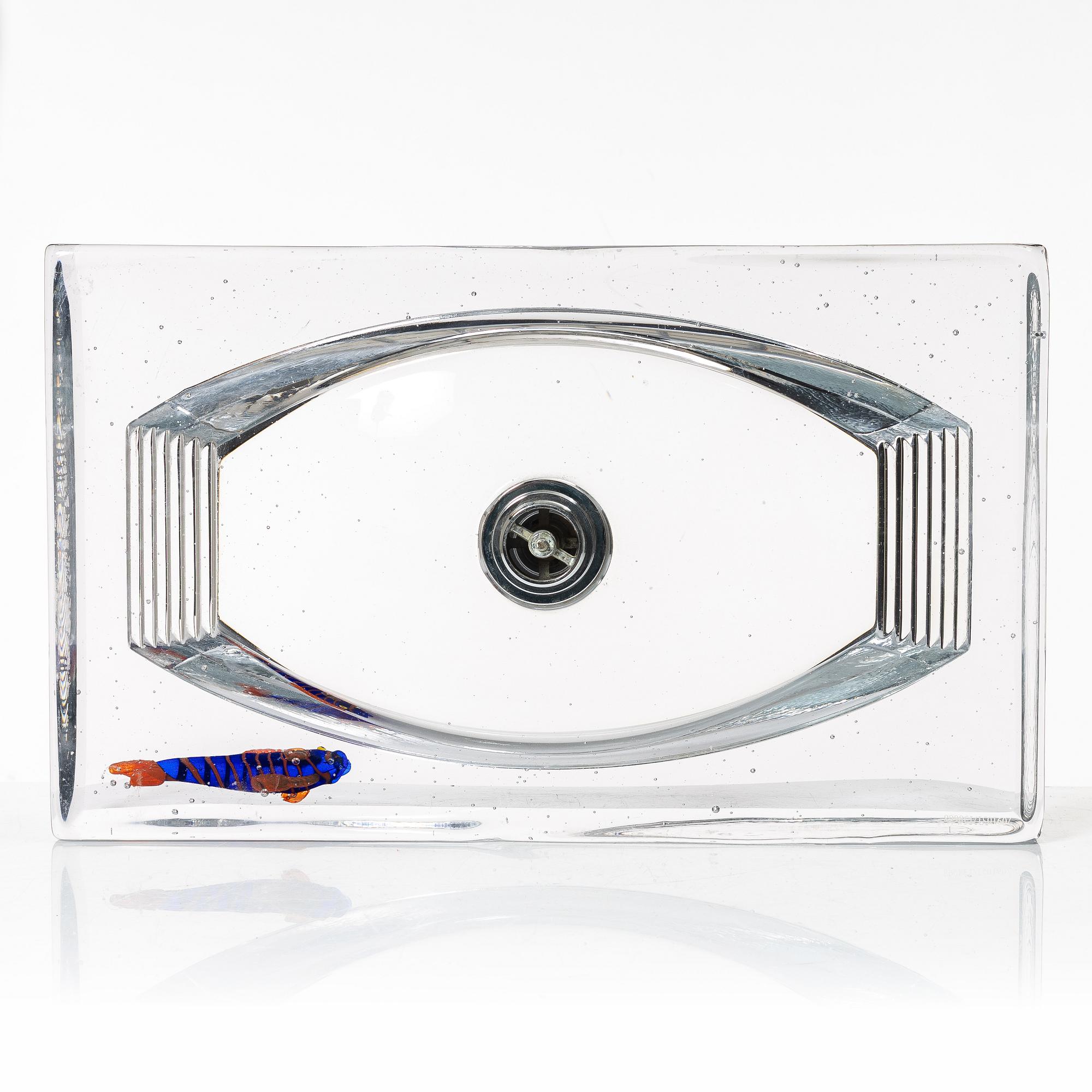 Kjell Engman, handfat, glas, "Lagoon", Kosta Boda.