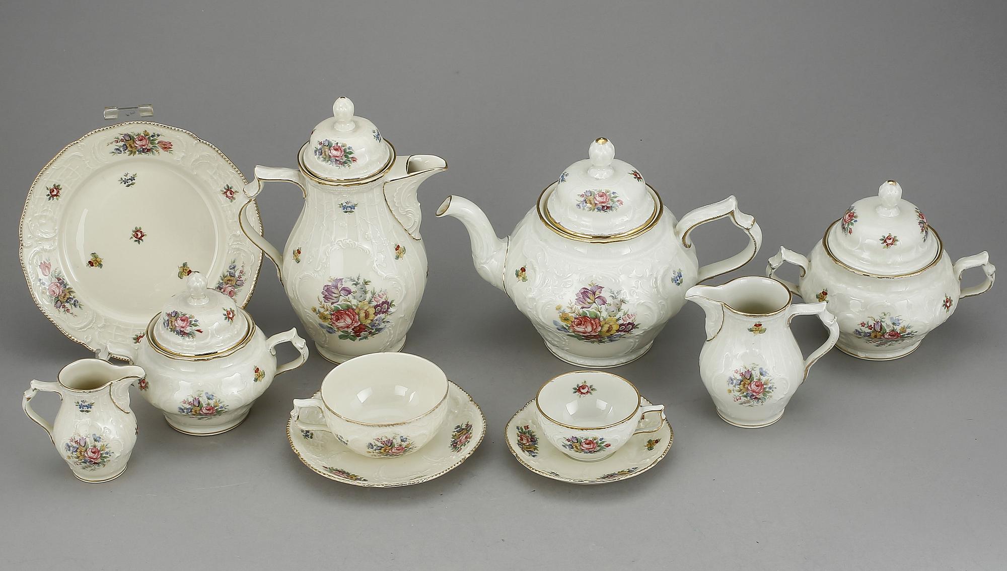 KAFFESERVIS, 64 delar, porslin, Rosenthal, Tyskland, 1900-talets första hälft.
