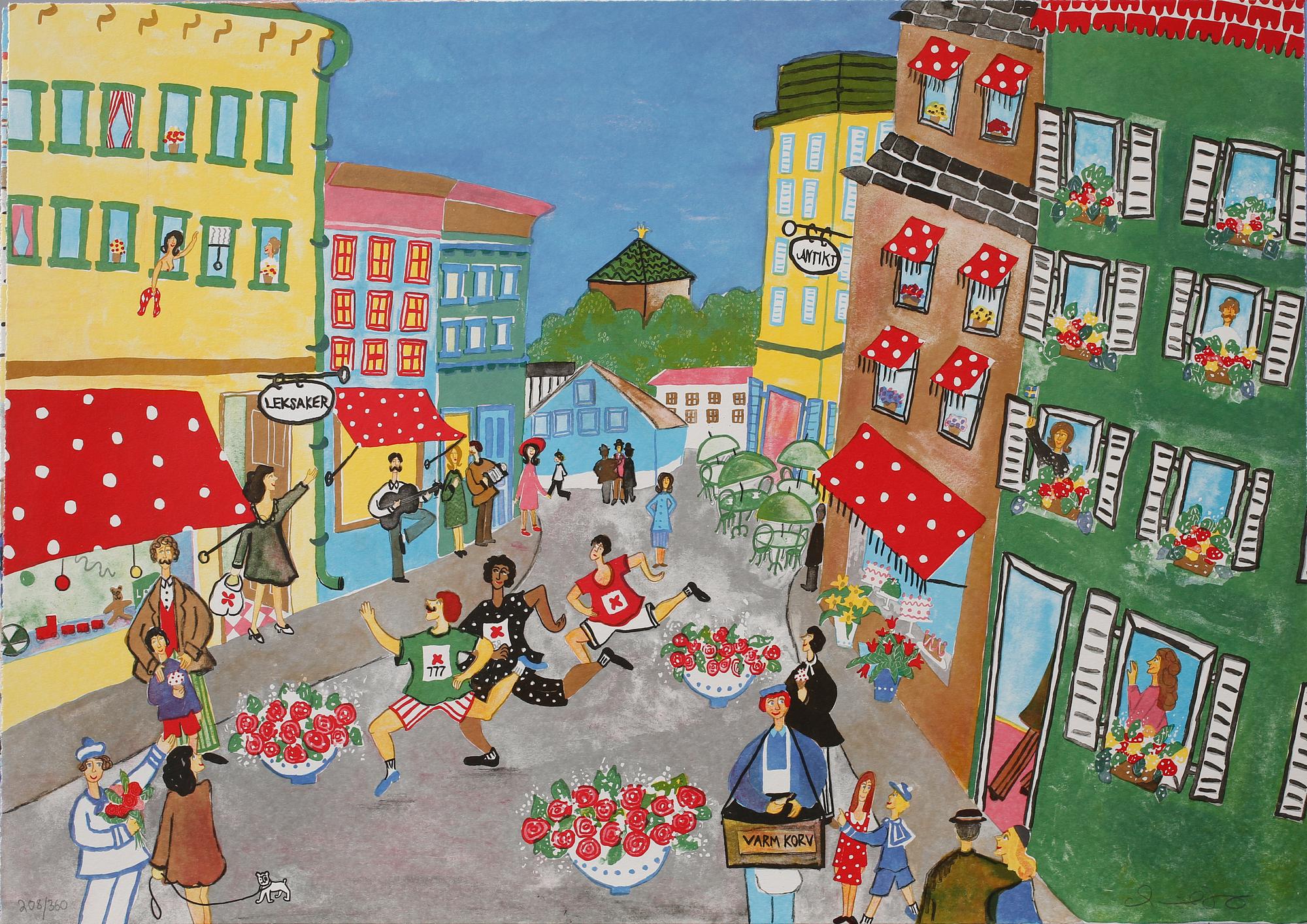 MARIKA LANG, litografier, 6 st, signerade och numrerade, 1994.