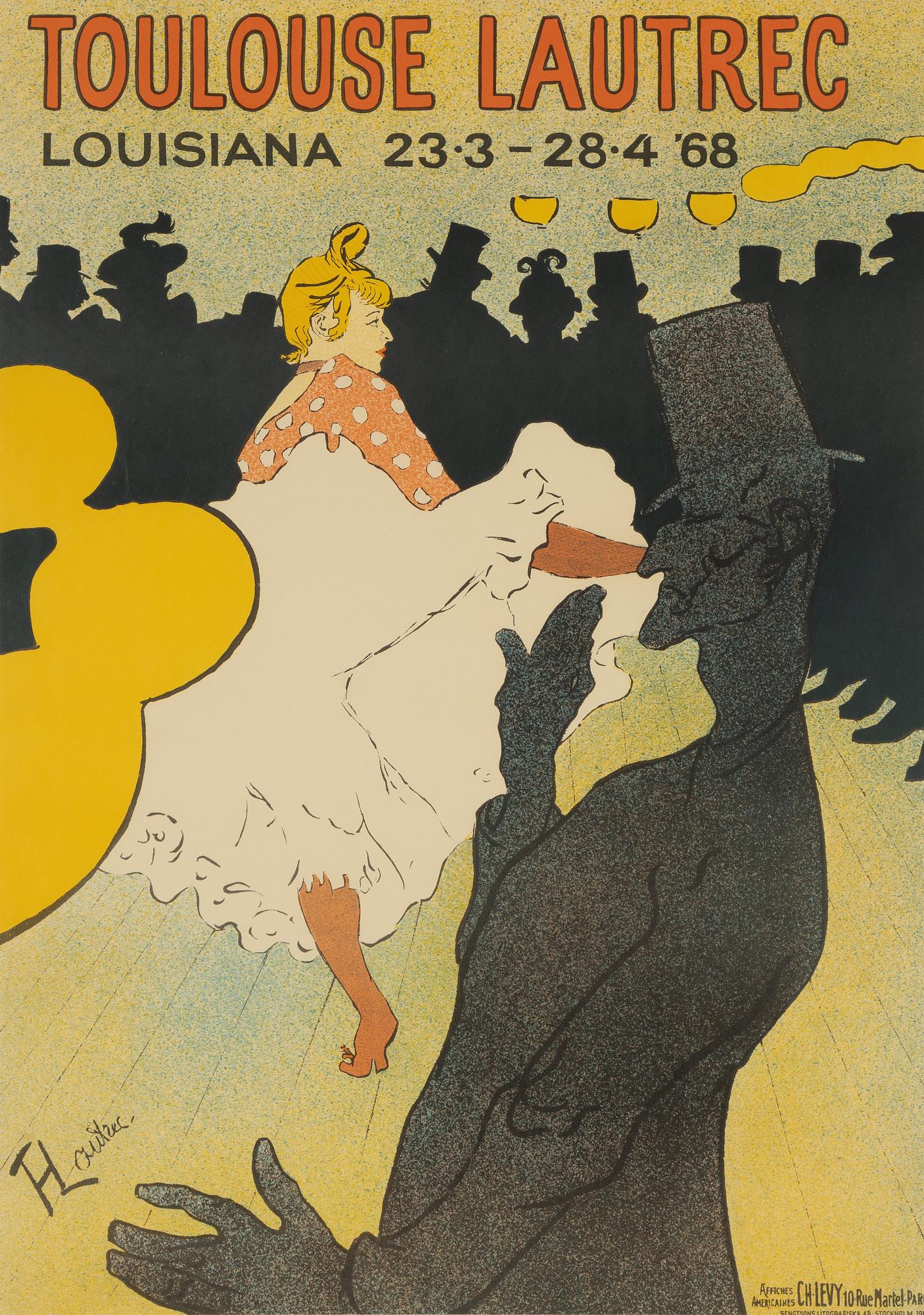 Henri de Toulouse-Lautrec, after. A lithographic exhibition poster, Bengtsons Litografiska AB, Stockholm, 1968.