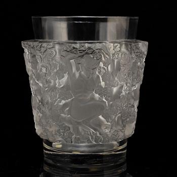 A 'Bacchus' glass vase from Lalique, France.