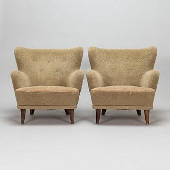 Ilmari Lappalainen, a pair of mid-20th-century 'Laila' armchairs for Asko, Finland.