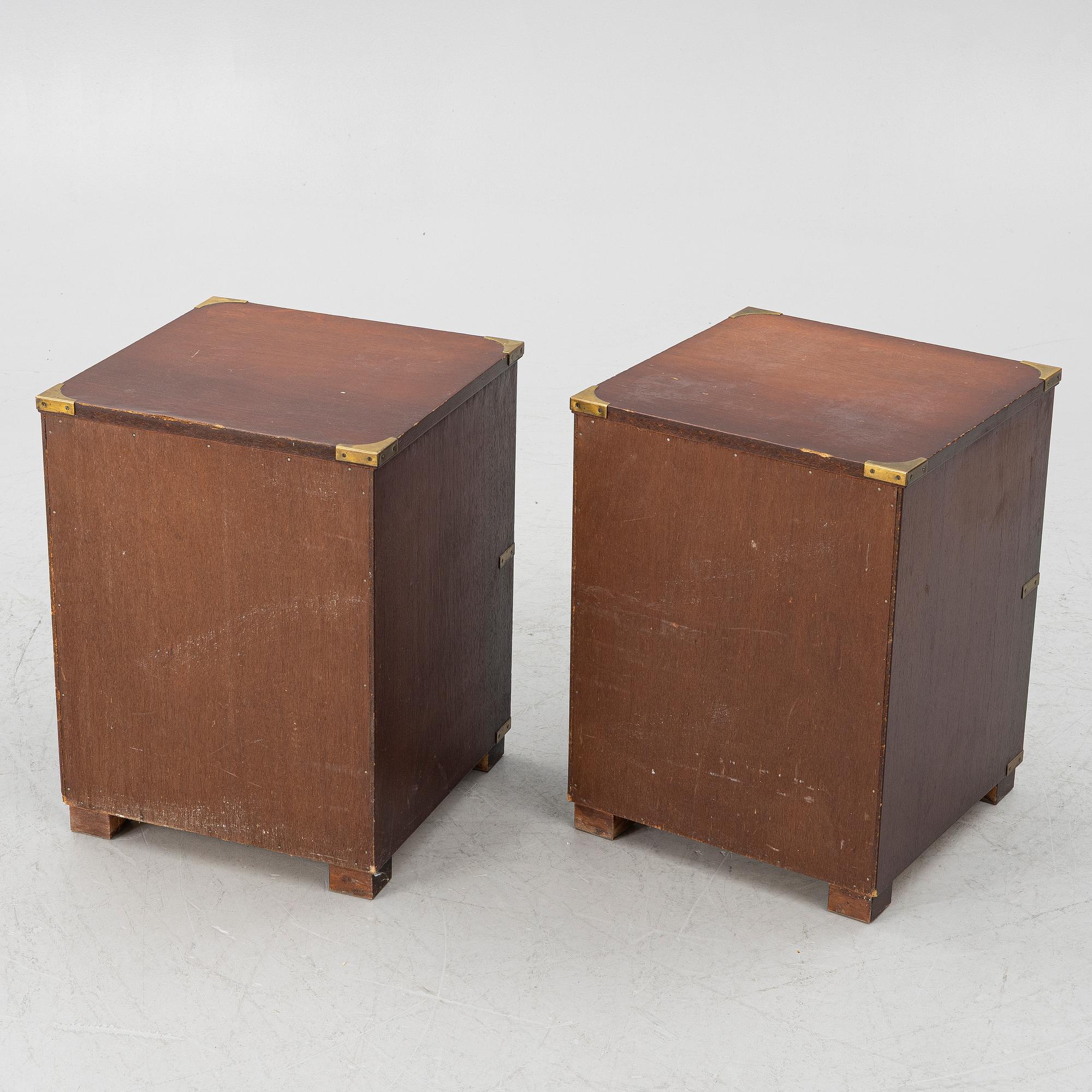 Bedside tables, a pair, second half of the 20th century.