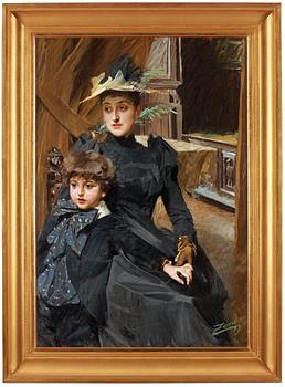 Anders Zorn, Mrs Weguelin with son.