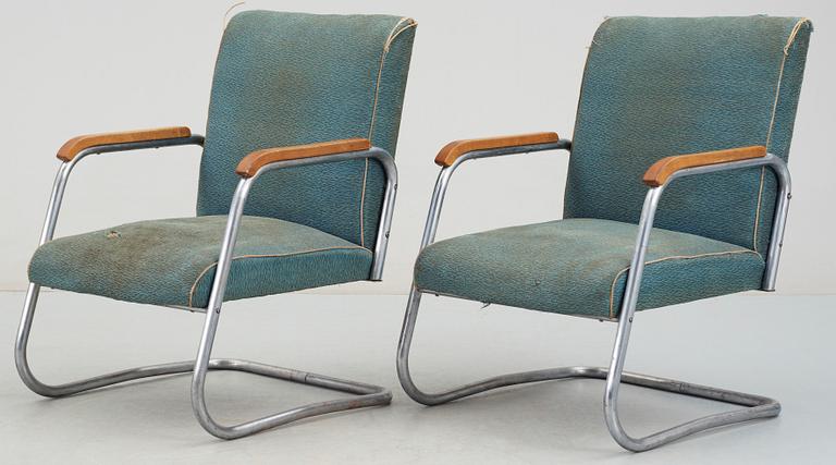 FÅTÖLJER, ett par, funkis, 1930/40-tal.