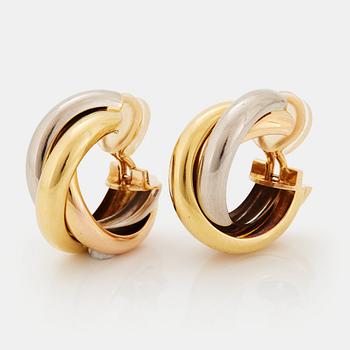 972. A pair of Cartier "Trinity" earrings in 18K gold.