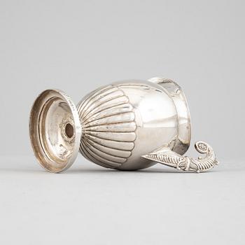 A Swedish empire parcel gilt silver creamer, mark of Anders Lundqvist, Stockholm 1828.