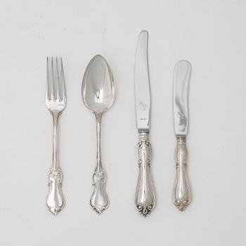 A Swedish silver cutlery, model 'Olga', marks of CG Hallberg, Stockholm, including 1937.