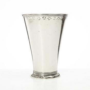 Two Swedish silver beakers, 18th century.