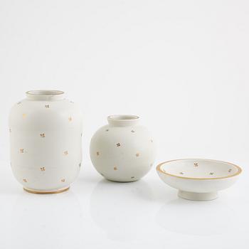 Wilhelm Kåge, "Carrara", 3 pieces, stoneware, Gustavsberg.