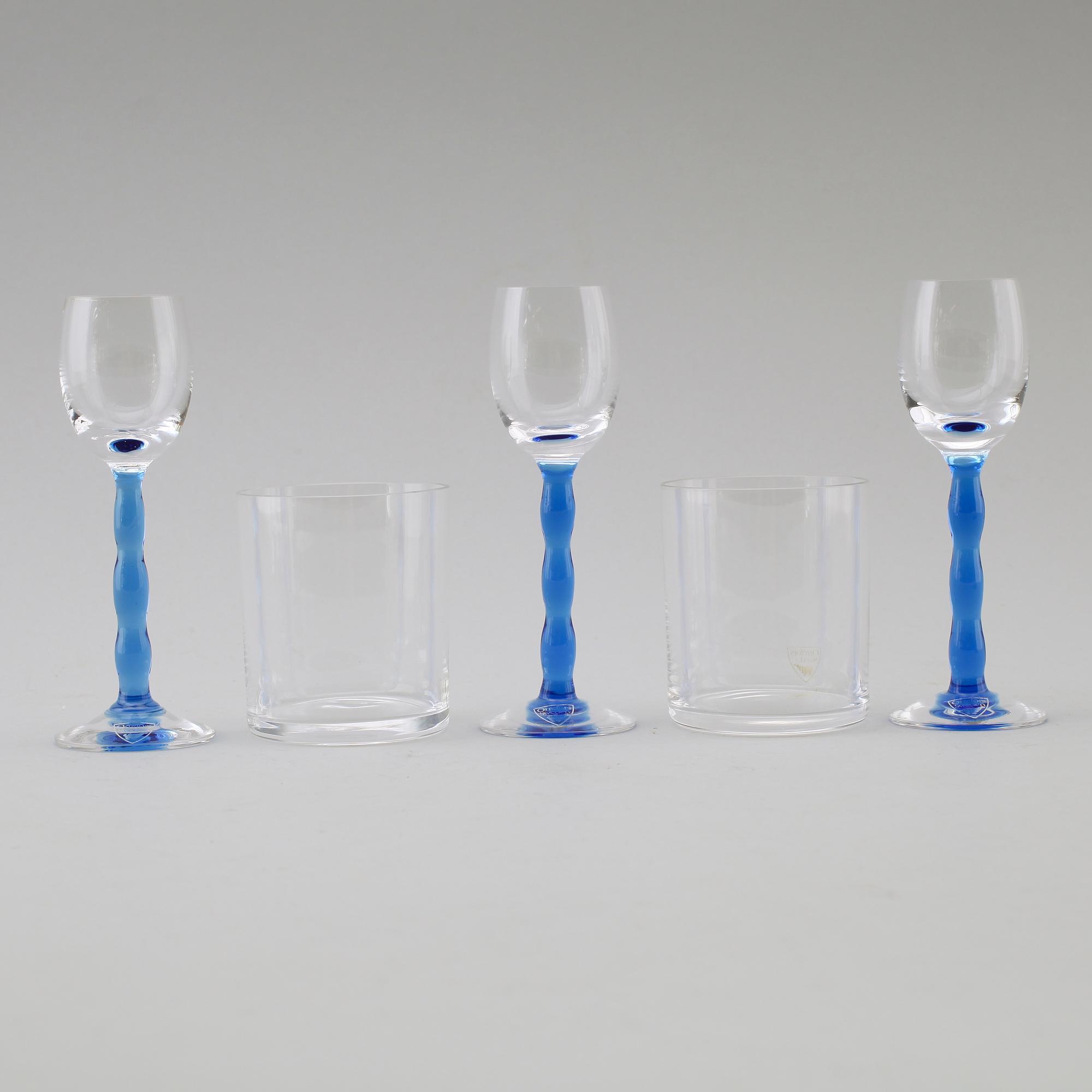 LIKÖRGLAS, 12 st samt SELTERSGLAS, 12 st, Nobel, Gunnar Cyrén, Orrefors.