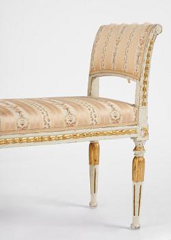 A pair of late Gustavian stools, Stockholm, late 18th century.