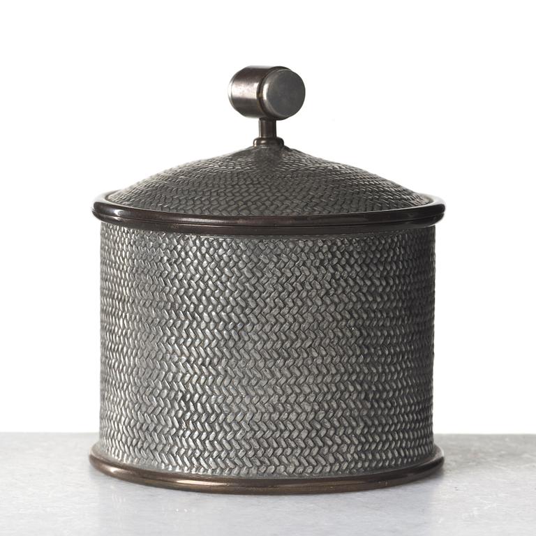 Estrid Ericson, a pewter and brass jar with cover by Svenskt Tenn, Stockholm 1936.