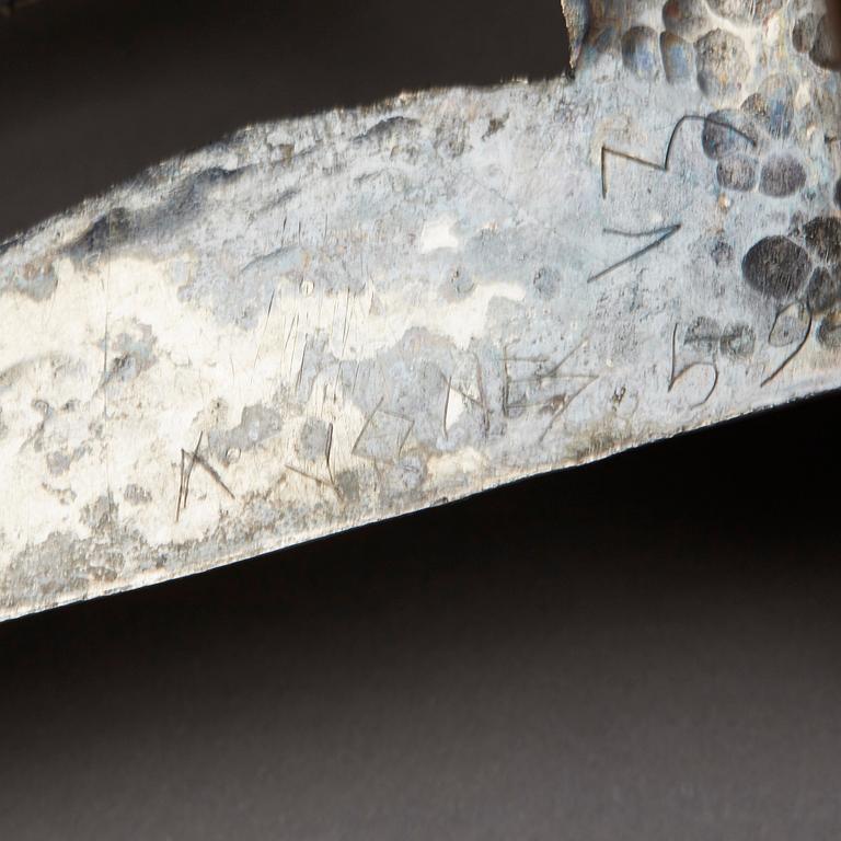 ARNE JONES, skulptur, silver, signerad och daterad -59.