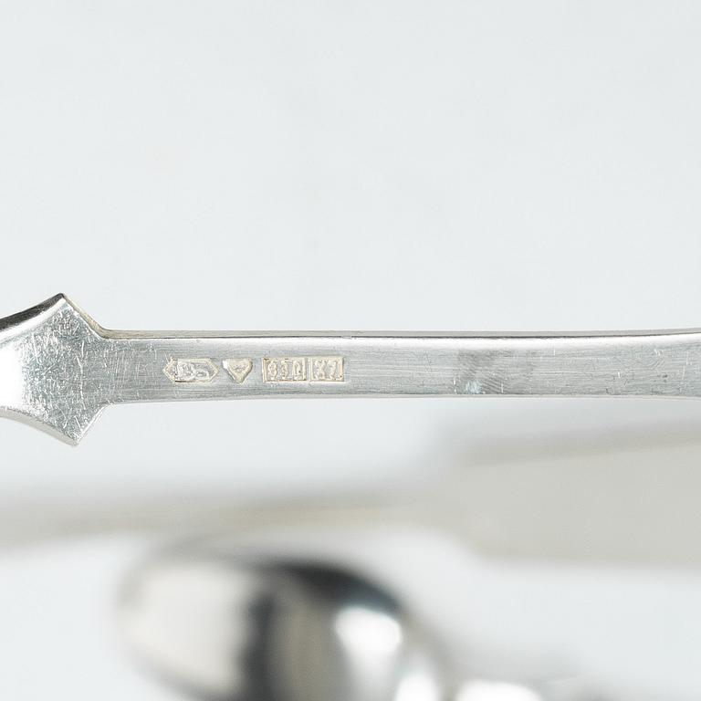 A Finnish silver cutlery set, “Musslan”, Finland, including mark of Kultakeskus, Hämeenlinna, 1974 (77 pieces).