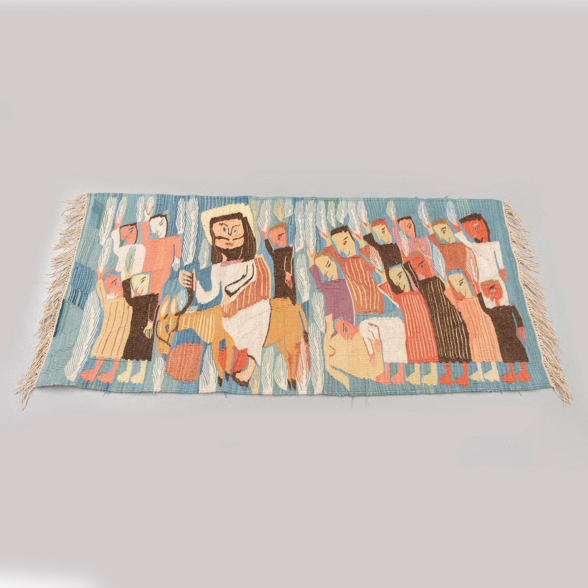 A TAPESTRY, tapestry weave, ca 70,5 x 147,5 cm, Wissa Wassef's weaving school in Haranya outside  Cairo.