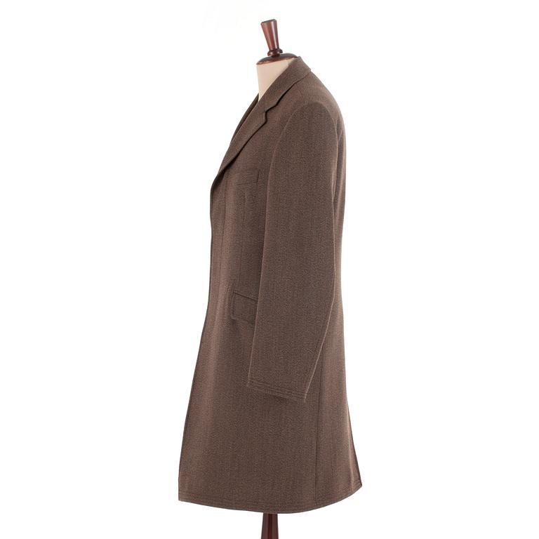 PARK HOUSE, a brown gray cotton cashmere mens coat. Size 50.