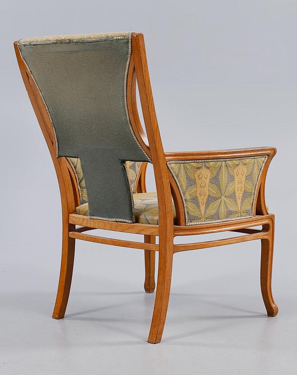 Alf Wallander Attributed to, An Art Nouveau oak armchair, Sweden ca 1900.