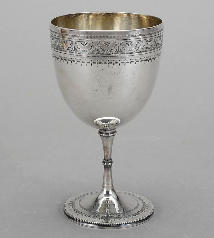 POKAL OCH STRÖSKED, silver, bland annat Carl Berg, Norrköping, 1777. Total vikt ca 261g.