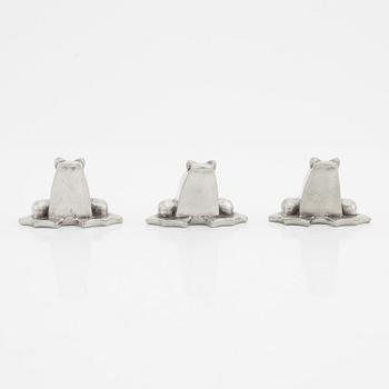 Gunnar Cyrén, three pewter figurines, signed.