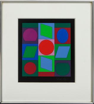 Victor Vasarely, colour serigraph, signed and numbered FV 24/50.