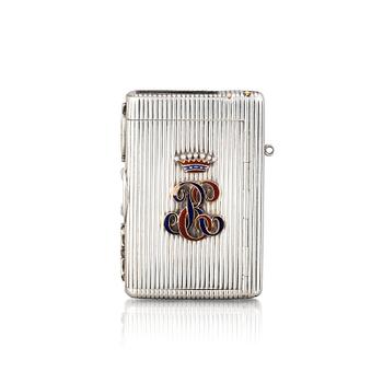 244. A Russian silver cigarette case, S:t Petersburg ap 1860, Swedish import marks.