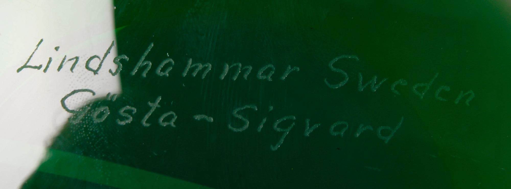 SKÅLFAT, glas, Gösta Sigvard, Lindshammar, sent 1900-tal.