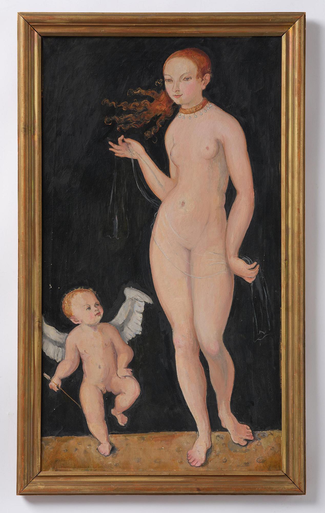 Nils von Dardel, Venus och Amor (Kopia efter Cranach).