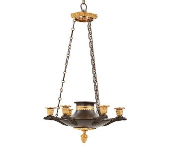 78. A Swedish Empire 19th century six-light hanging-lamp.