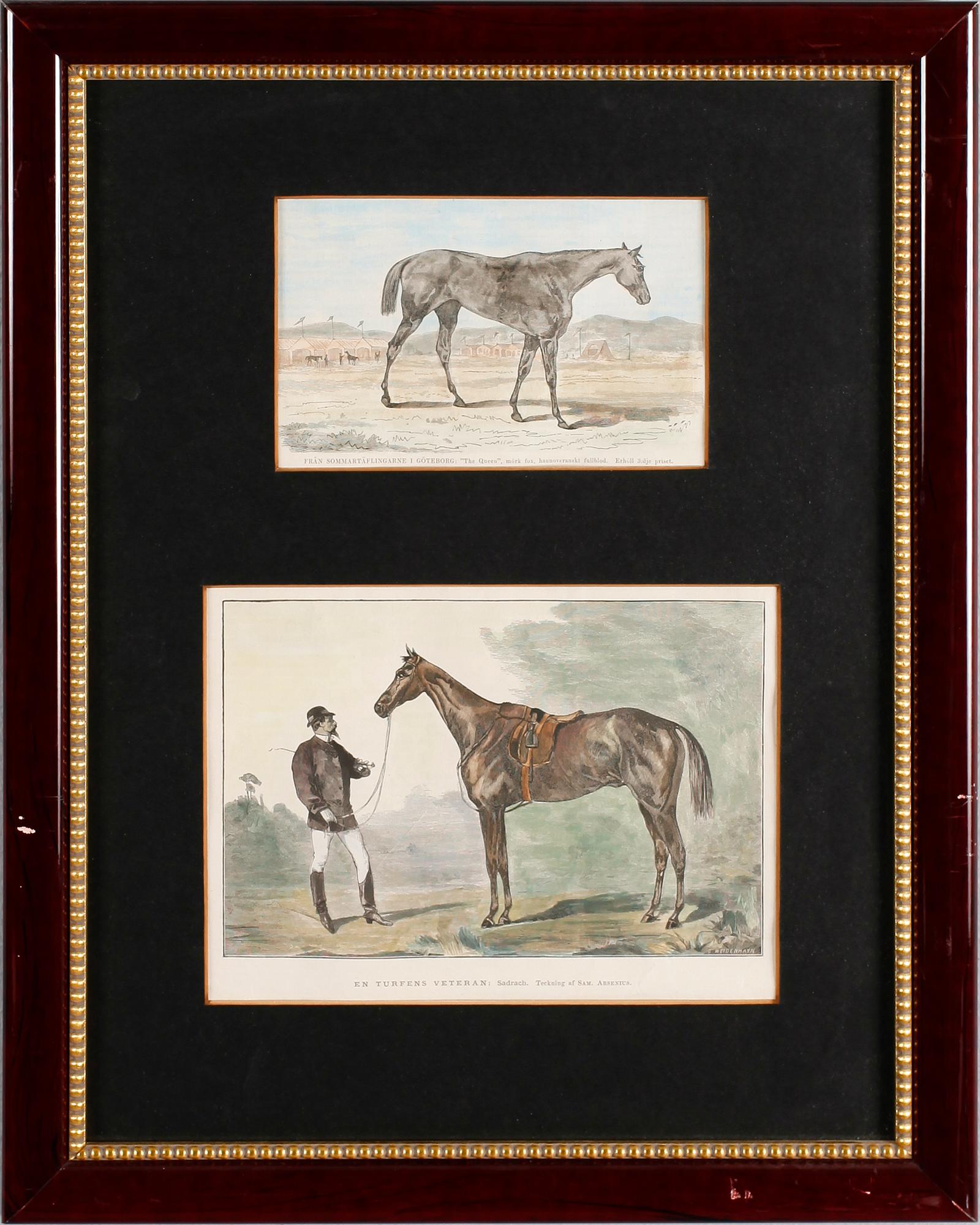 LITOGRAFISKA TRYCK, 4 st, kolorerade, omkring år 1900.