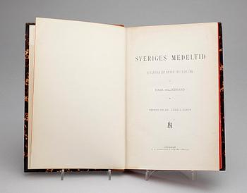 BOKVERK, 8 vol, "Sveriges Medeltid", av Hans Hildebrand, 1879-1903.