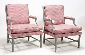 FÅTÖLJER, ett par. Sk Gripsholmsfåtöljer sent 1900-tal.