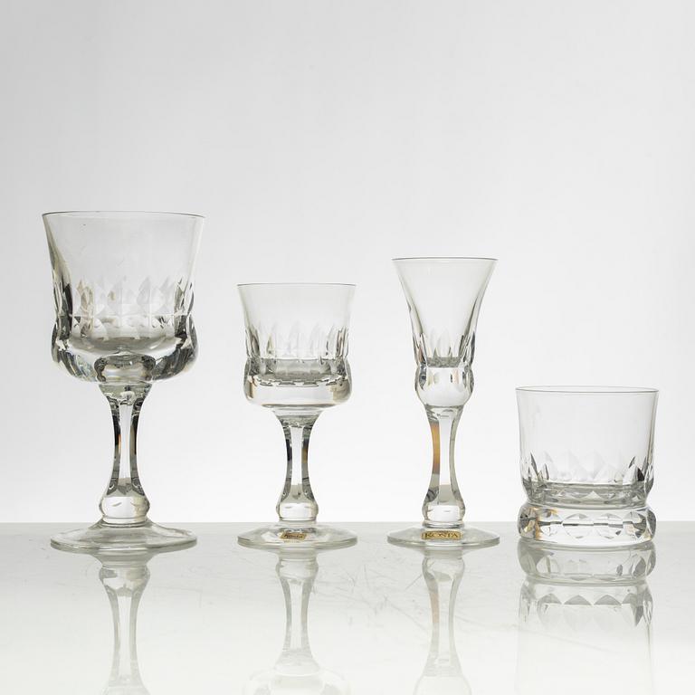 Göran Wärff, a 46 piece "Prince" glass service, Kosta Boda, Sweden, end of the 20th century.