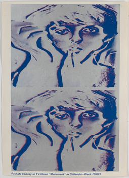 Ture Sjölander & Lars Weck, two screen prints from the movie "Monument" and Hansson & Karlssons debut album 1967.