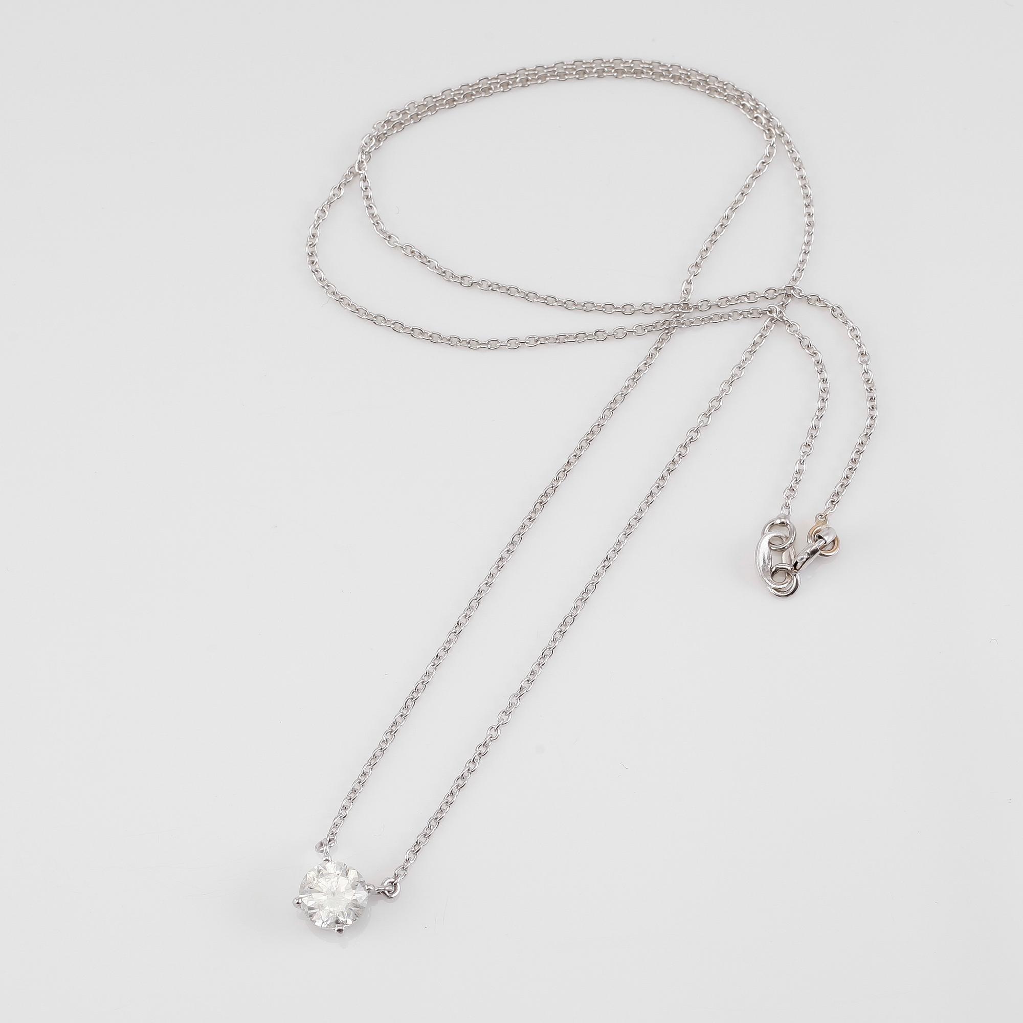 COLLIER, 18K vitguld och diamant tot ca 0.91 ct.