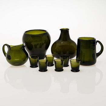 KAJ FRANCK, A 10-piece set of 'Tupa' glassware for Iittala, Finland 1948-54.