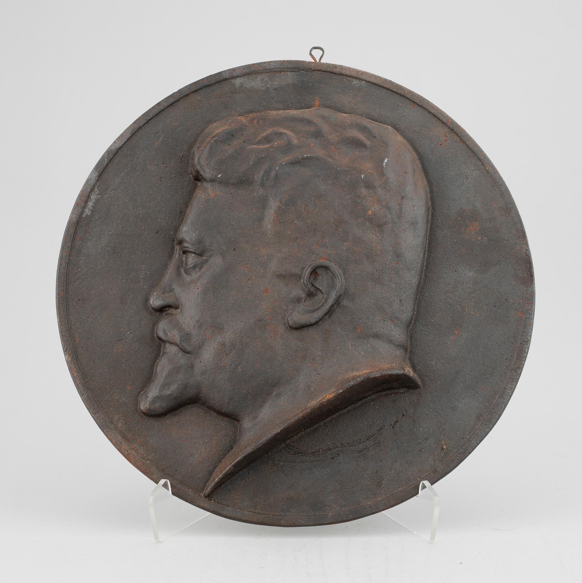 VÄGGPLAKETT, okänd, gjutjärn, 1900-tal.