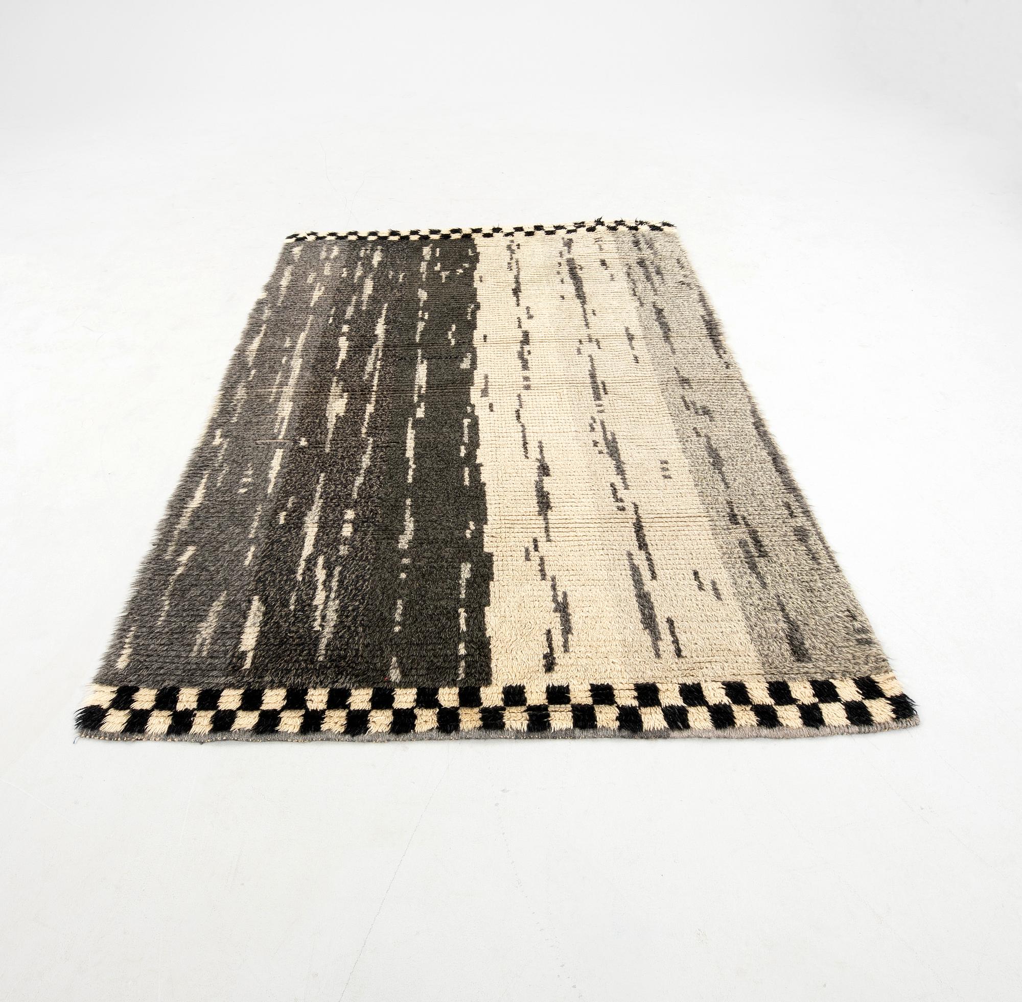 Rya carpet from the mid-20th century, 232x150 cm.