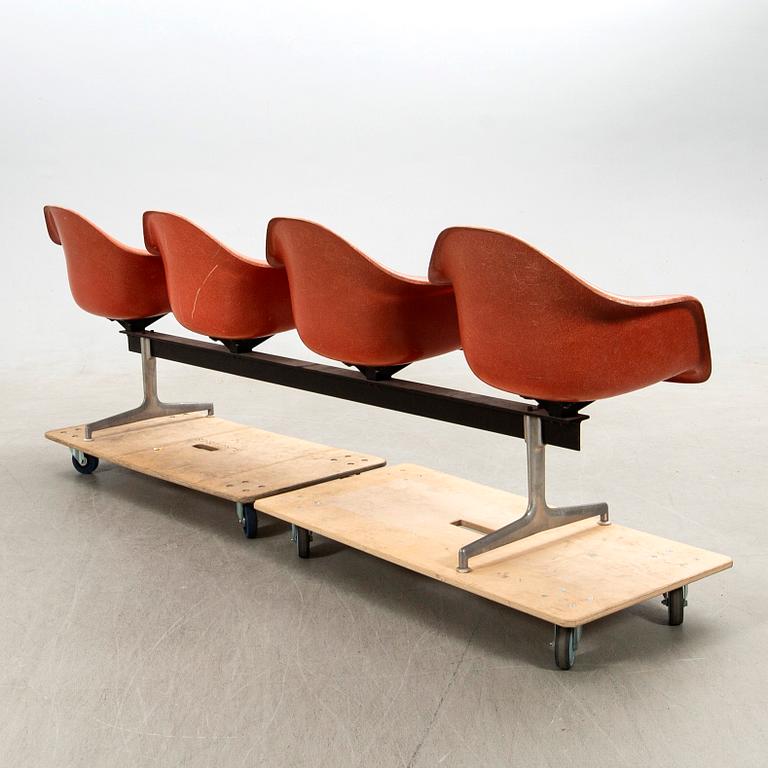 Charles & Ray Eames, Sofa, "Eames Plastic Side Chair RE beam seating", Herman Miller, second half of the 20th century.