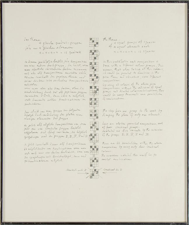 MAX BILL, 5 serigrafier + ramad beskrivning, signerade, numrerade 4/100.