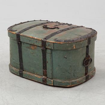A Swedish painted traveling coffer, 19th Century.